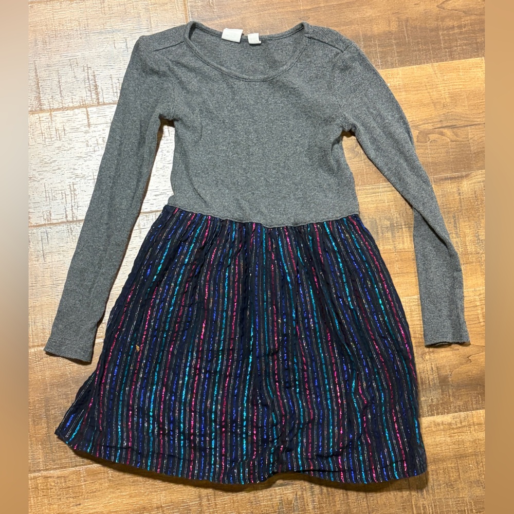 GAP Girls 6/7 Dress with Metallic Stripe Skirt